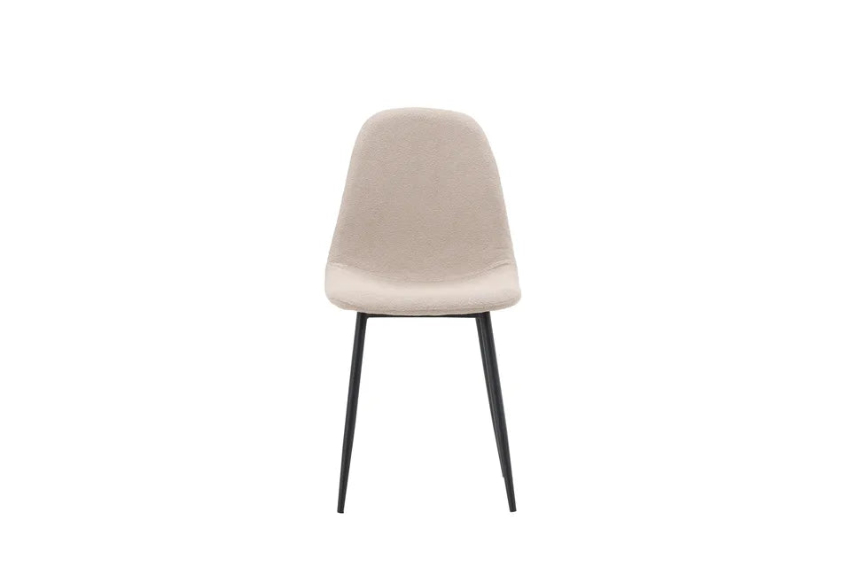 Nova – Modern matstol i beige sammet 6 Pack