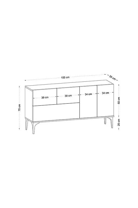 Sienna – Sideboard i melamin med moderna linjer