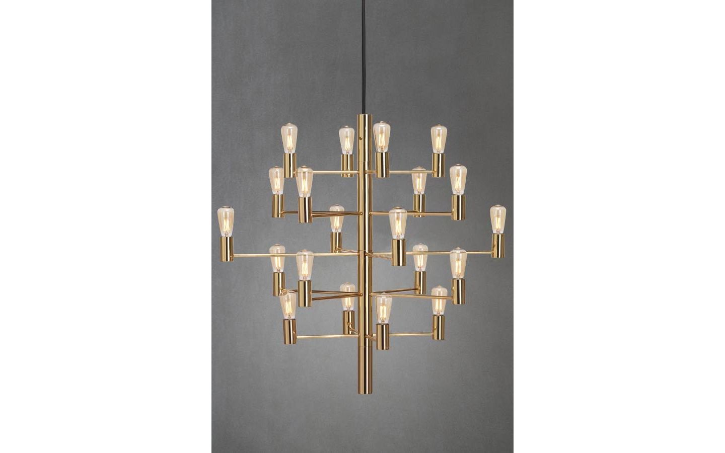 Nola Takkrona 70cm LED 20x2,5W Satinmässing