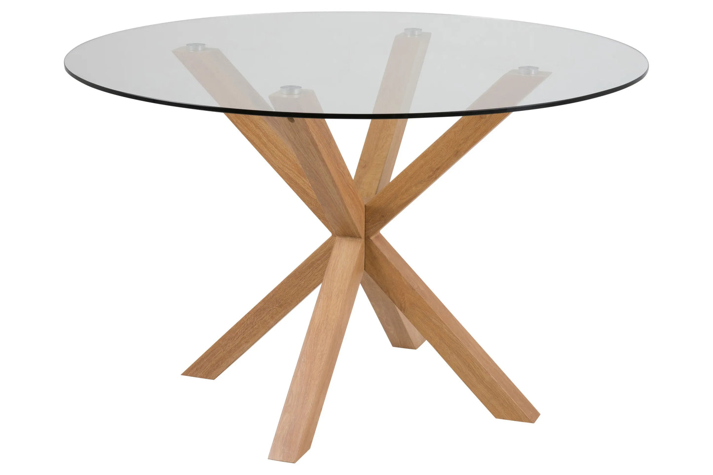 Matbord med elegant glasbordsskiva