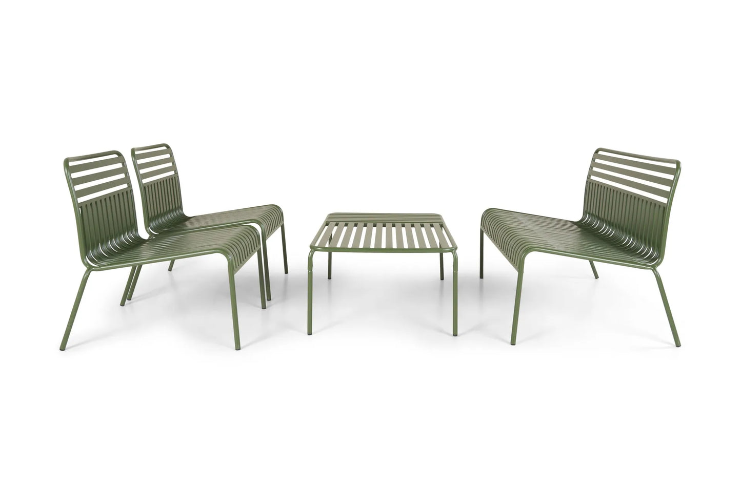 Avero loungemöbelset i olivgrön metall