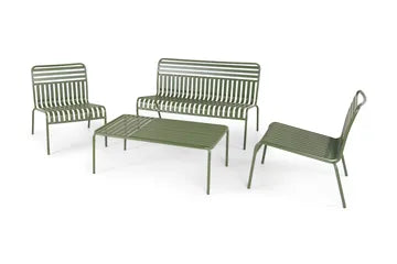 Avero loungemöbelset i olivgrön metall