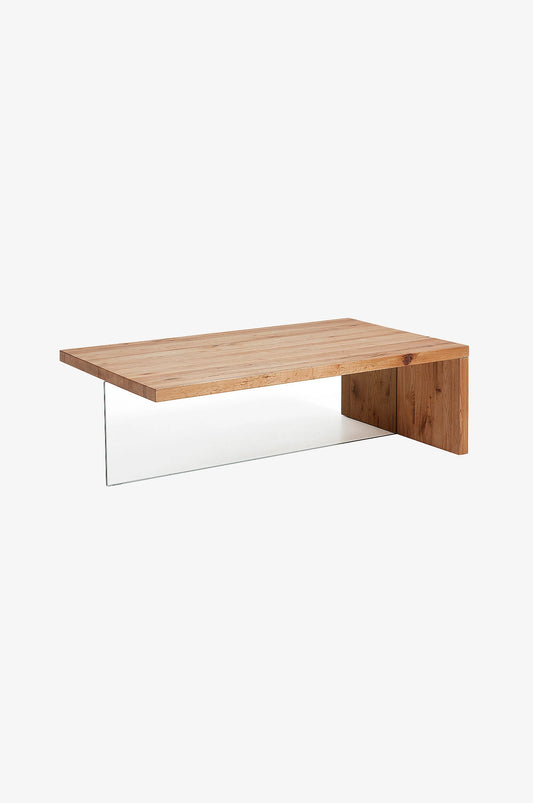 Oak soffbord med glasben