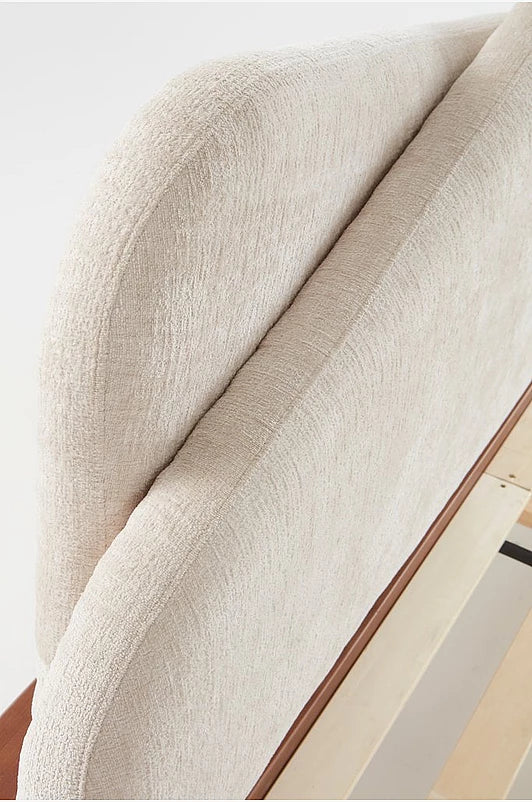 CASOLE sängram i chenille med 3D-gavel