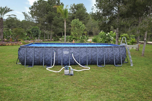 Bestway® APX 365™ 7,32 x 3,66 x 1,32 m – Året-runt stålpool med Polar-Shield™ väderskydd (561KG)