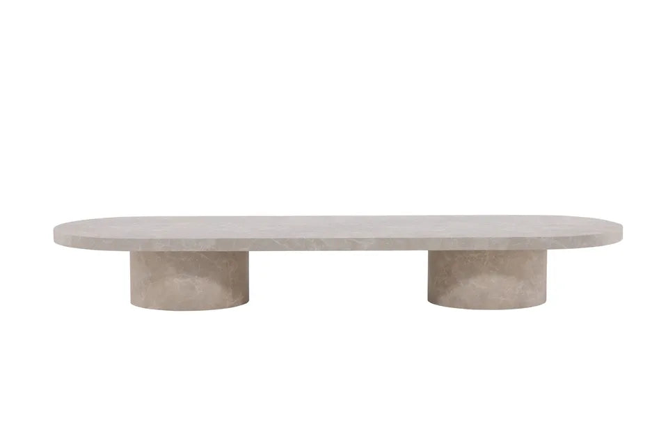 Verona Ovalt Soffbord – Sandsten Beige 190 cm