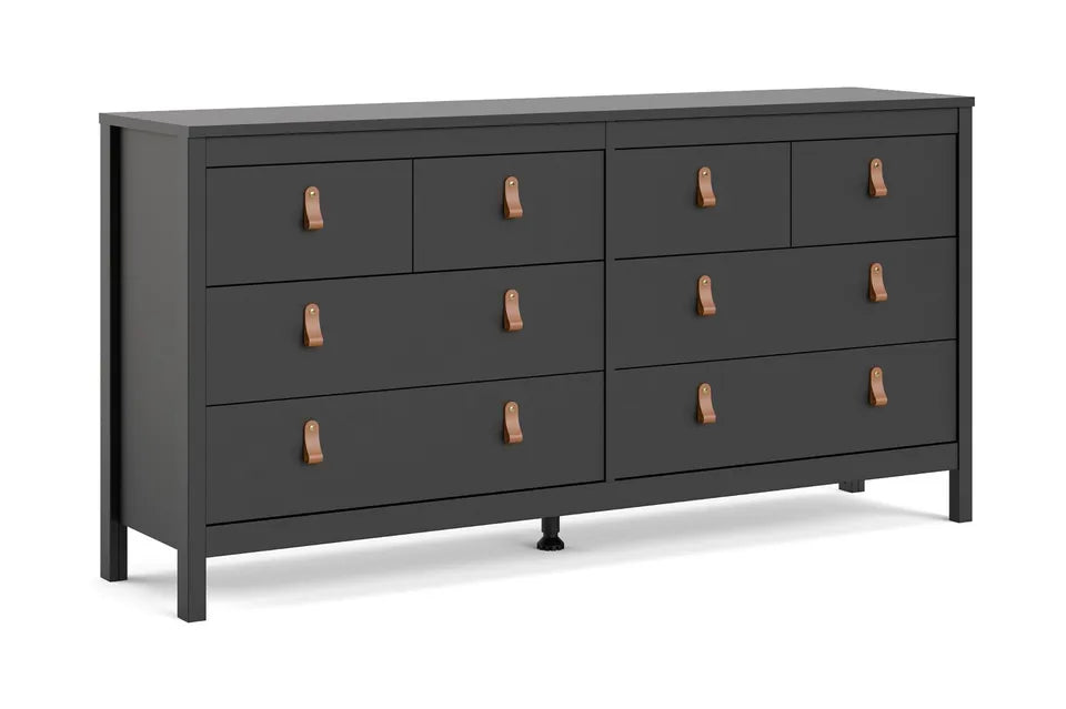 Nordvik 8-Drawer Dresser – Black Oak Look