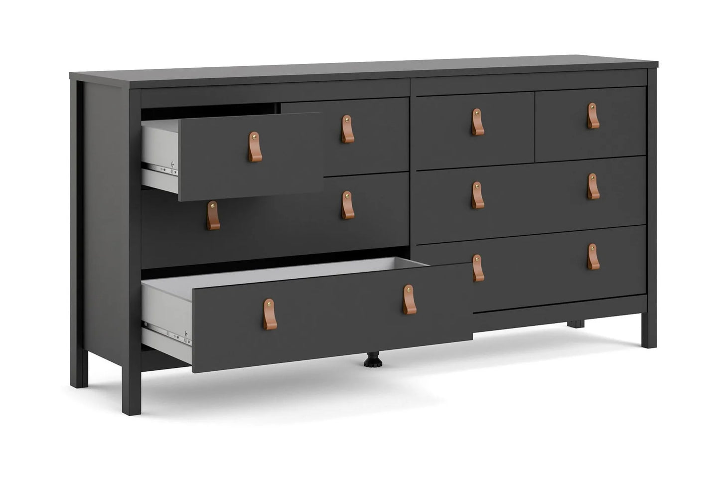 Nordvik 8-Drawer Dresser – Black Oak Look