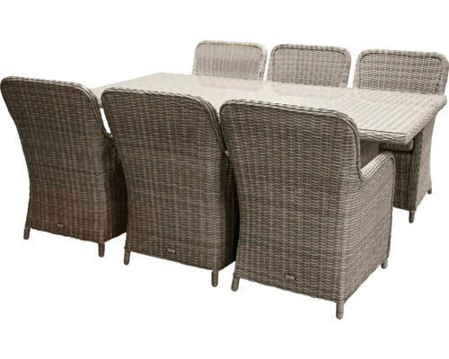Sandhamn Dining Set 200 – Beige Trädgårdsmatgrupp för 6 personer