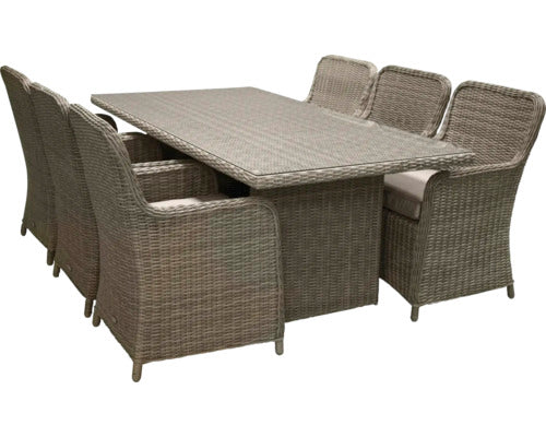 Sandhamn Dining Set 200 – Beige Trädgårdsmatgrupp för 6 personer