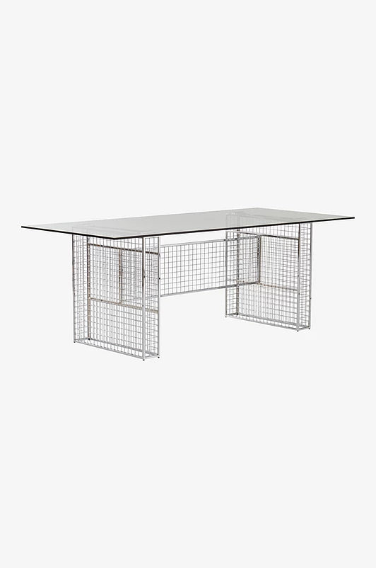 Viresta Matbord med Glasbordsskiva – 205 cm