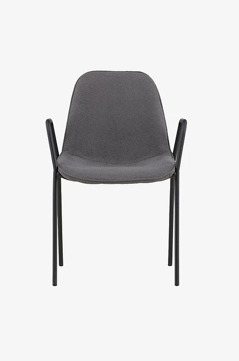 Nordelle Matstol – Bouclé & Svarta Armstöd 4-pack