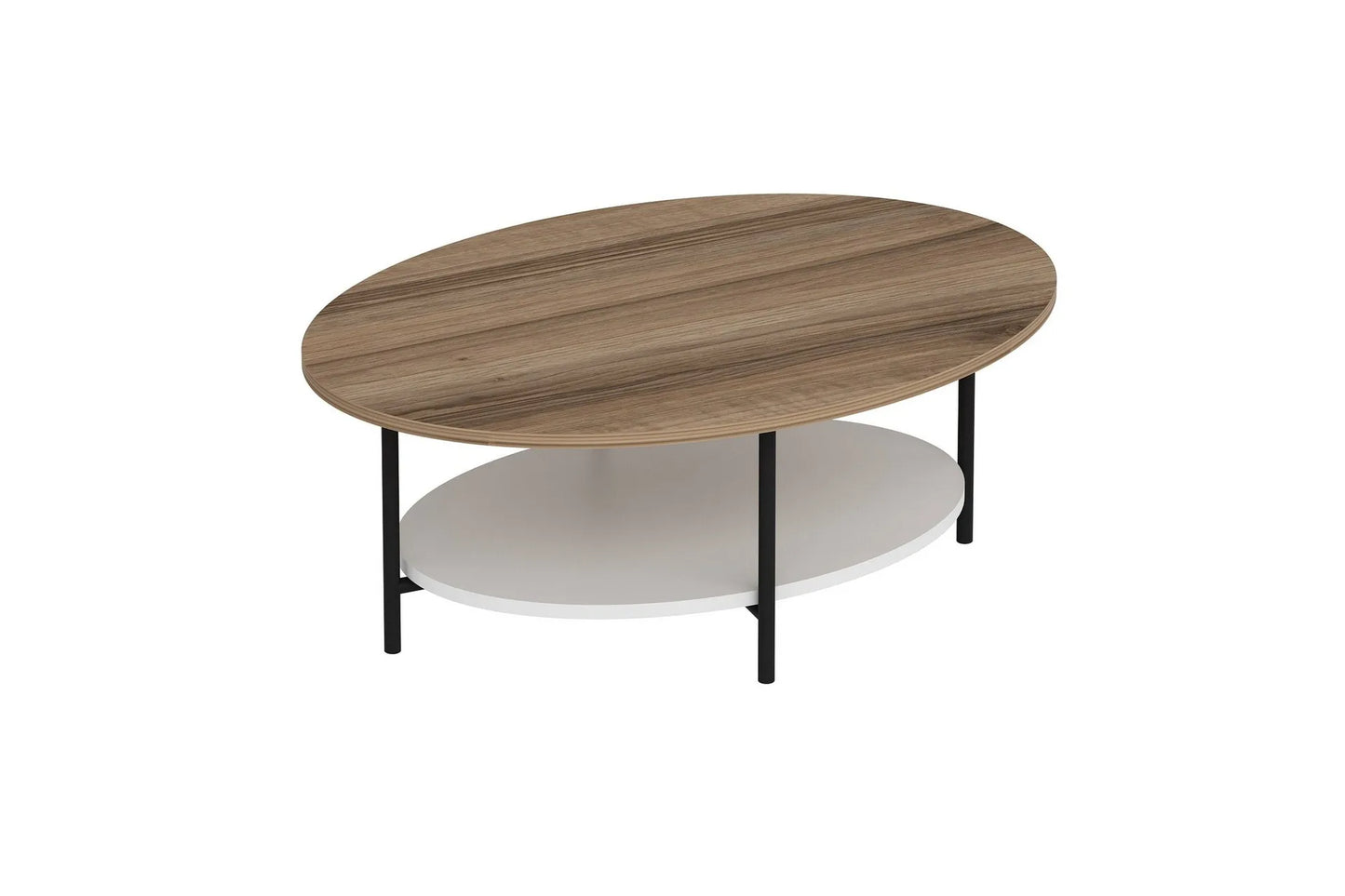 Nordvik Soffbord – Eklook & Svarta Ben 90 × 60 cm