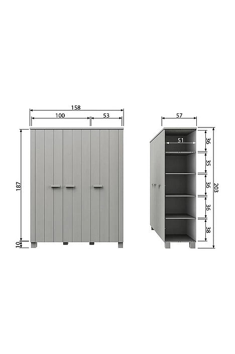 Haven – Rymlig garderob i borstad furu