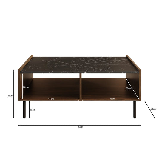 Soffbord – Mörk ek – 97 × 60 × 39 cm