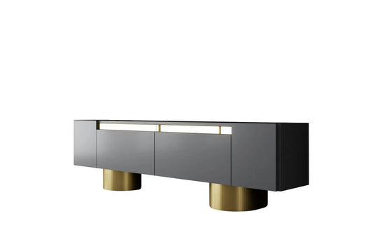 Aura Storage Konsolbord – Rektangulär Design i Antracit & Guld