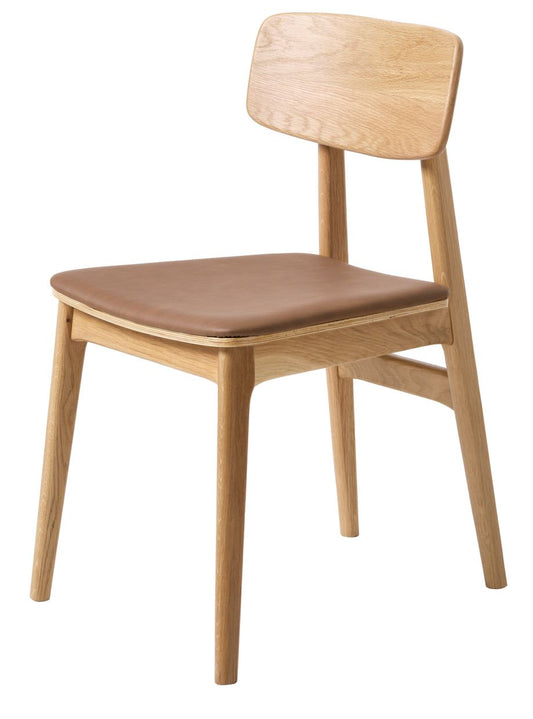 Matstol natur/cognac 4-pack