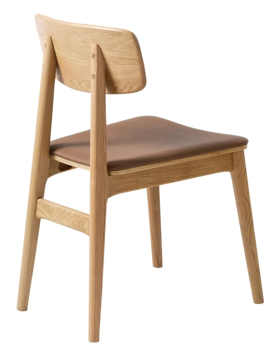 Matstol natur/cognac 4-pack