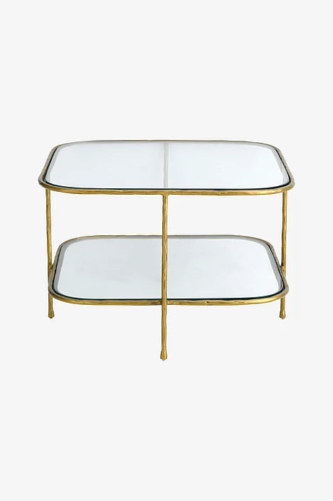 MIRA Kvadratiskt Soffbord i Metall & Glas
