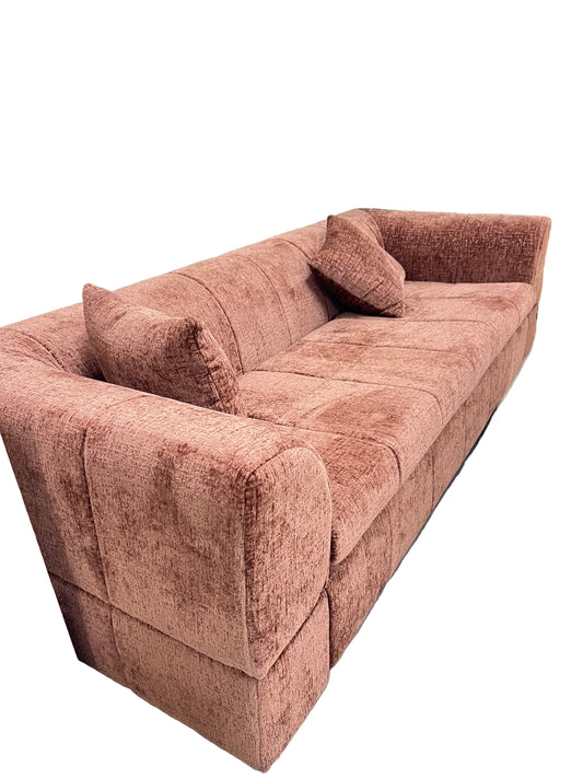 3-sits soffa i brun/orange