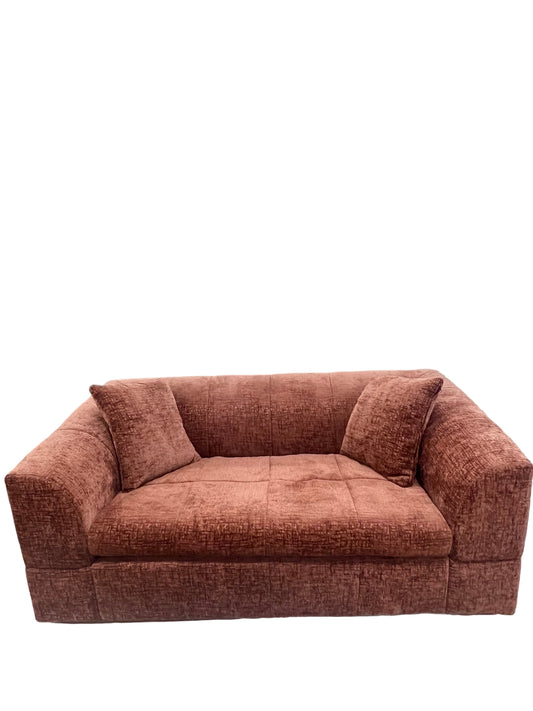 2-sits brun/orange soffa