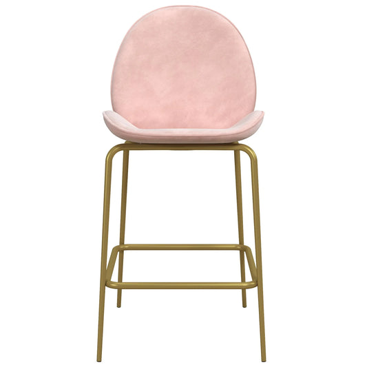 2-pack Barstol i lyxigt rosa sammet