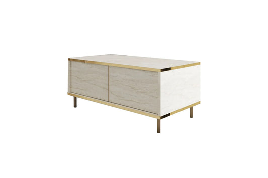 Soffbord i beige och guld