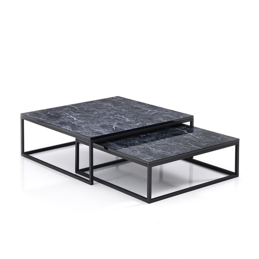 2-set soffbord i marmorfinish